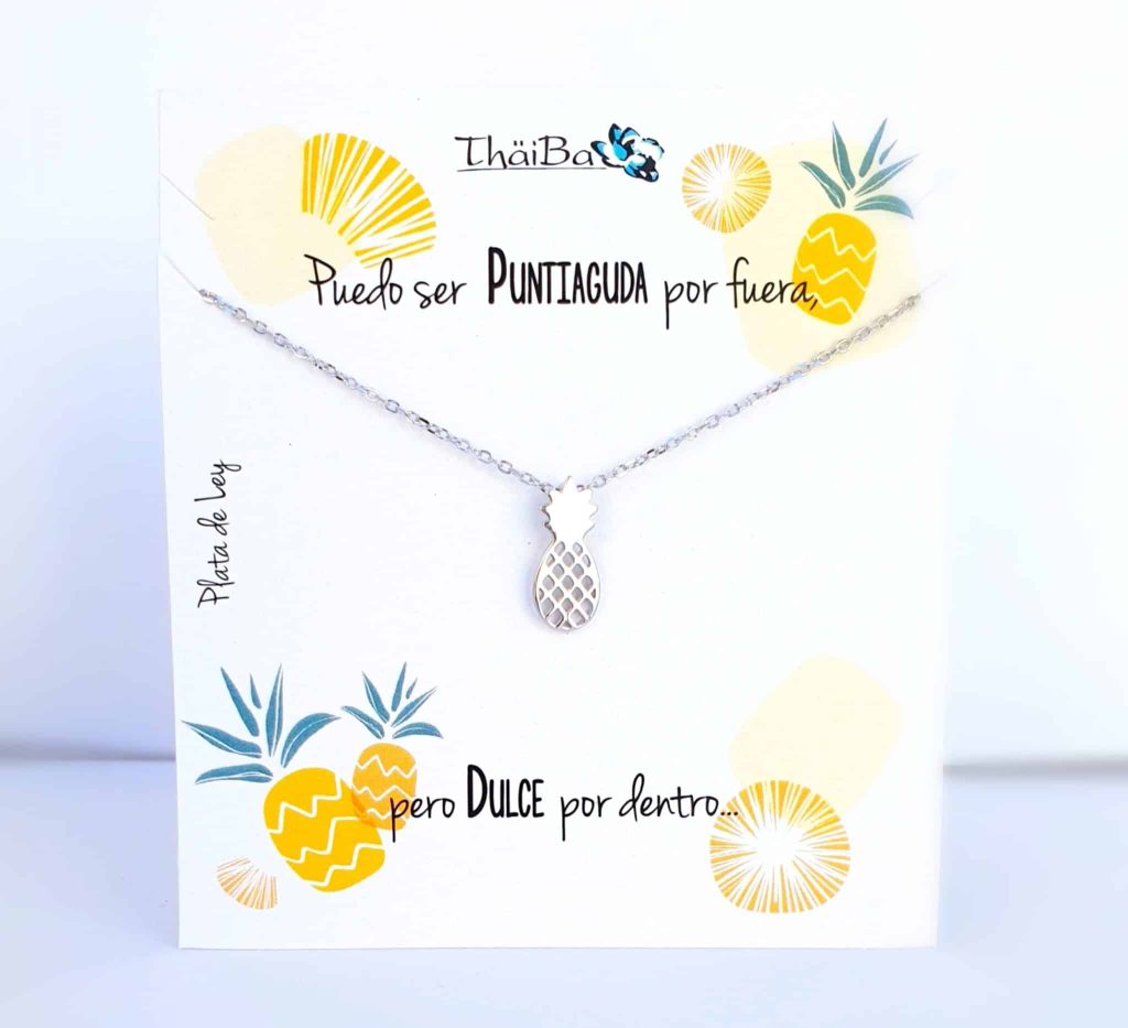 Collar piña de plata de ley