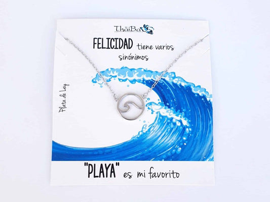 Collar ola de mar de plata de ley