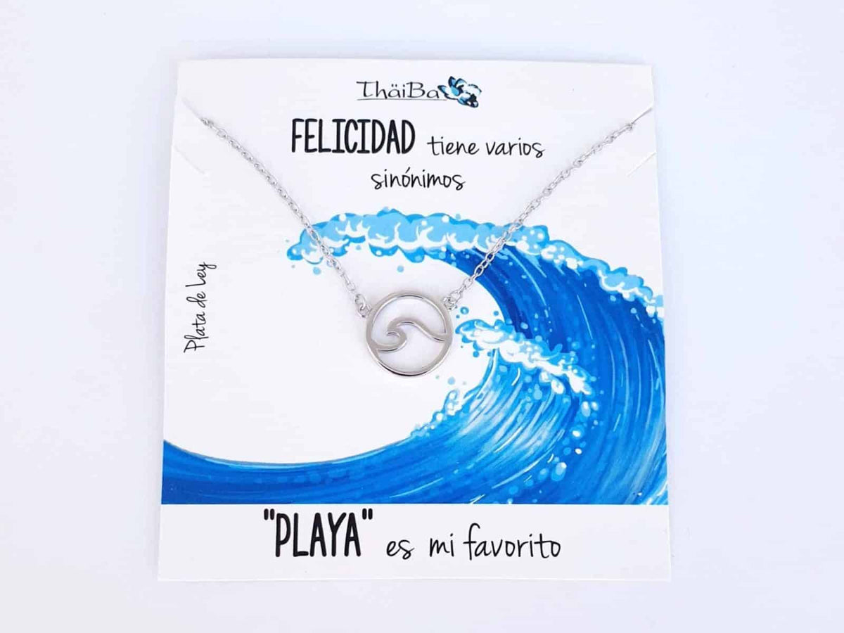 Collar ola de mar de plata de ley - vista adicional