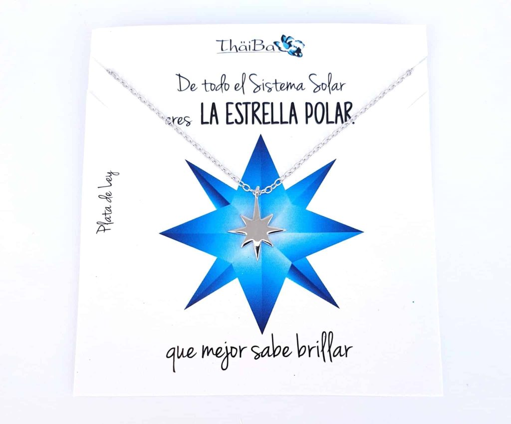 Collar estrella polar de plata de ley