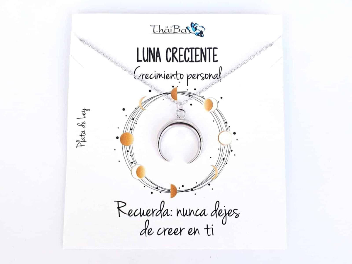 Collar luna creciente de plata de ley - vista adicional