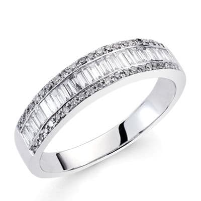 18K SORTIJA ORO BLANCO DIAMANTES TALLA BRILLANTE 0.120/0.330 QTS.