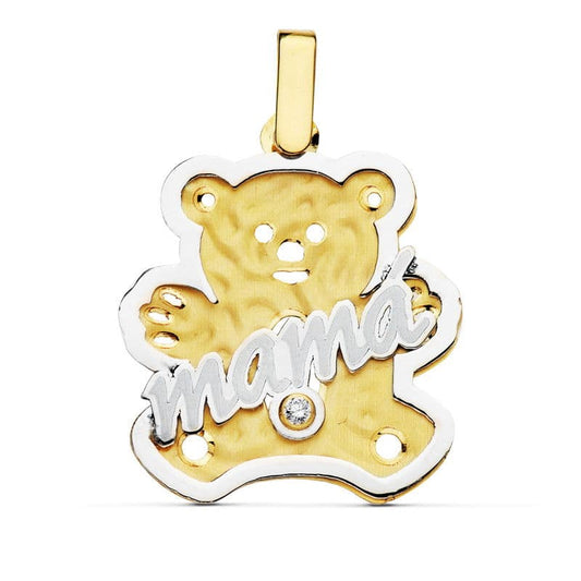 18K COLGANTE BICOLOR MAMA OSO. 22X21 MM