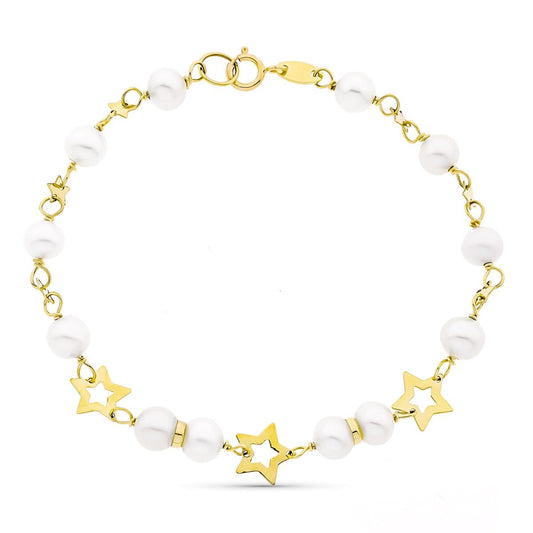Pulsera 17 cm Comunion Perla Cultivada 5-5,5 mm de oro amarillo 18K
