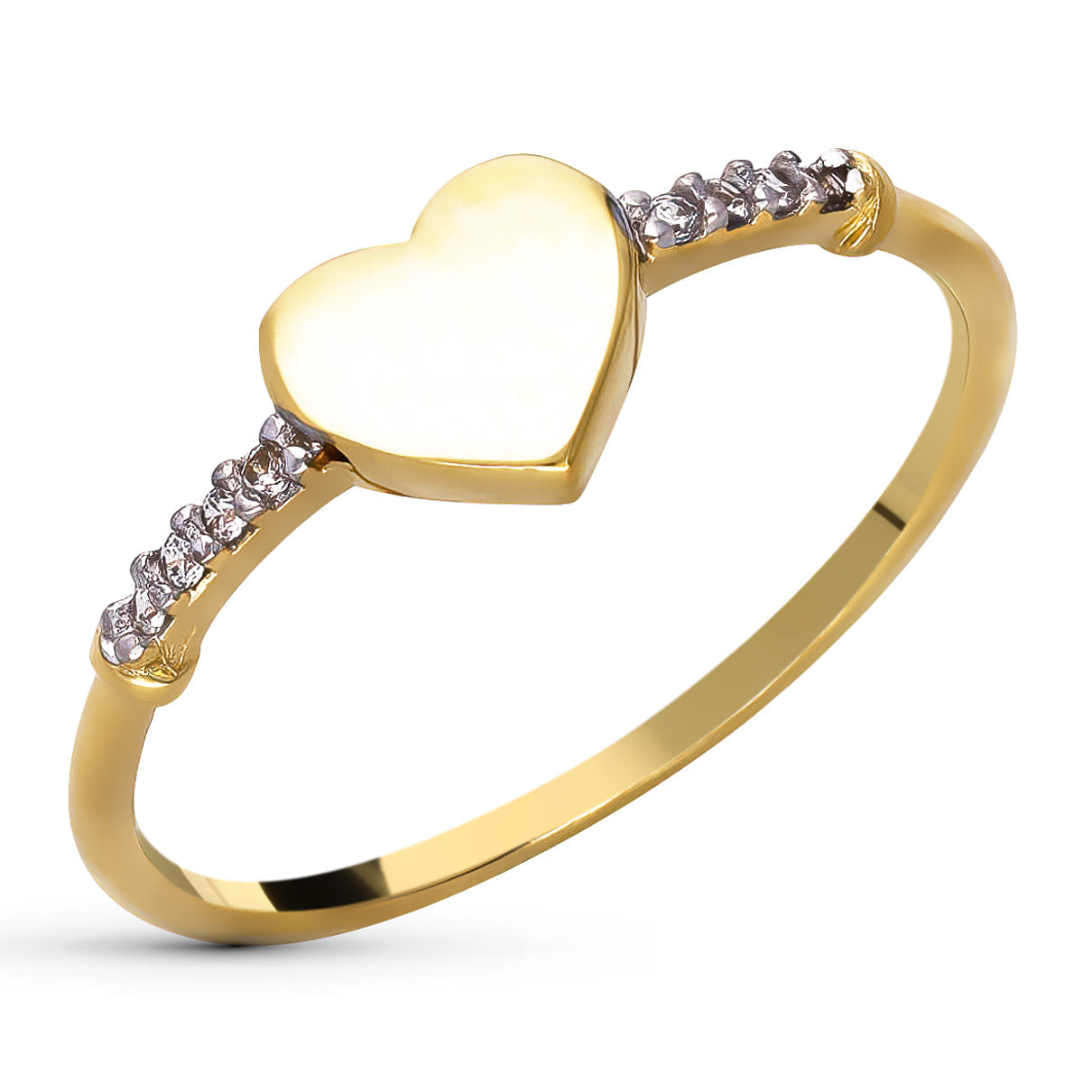 18K COLGANTE ORO AMARILLO CORAZON CIRCONITA 13X13 MM