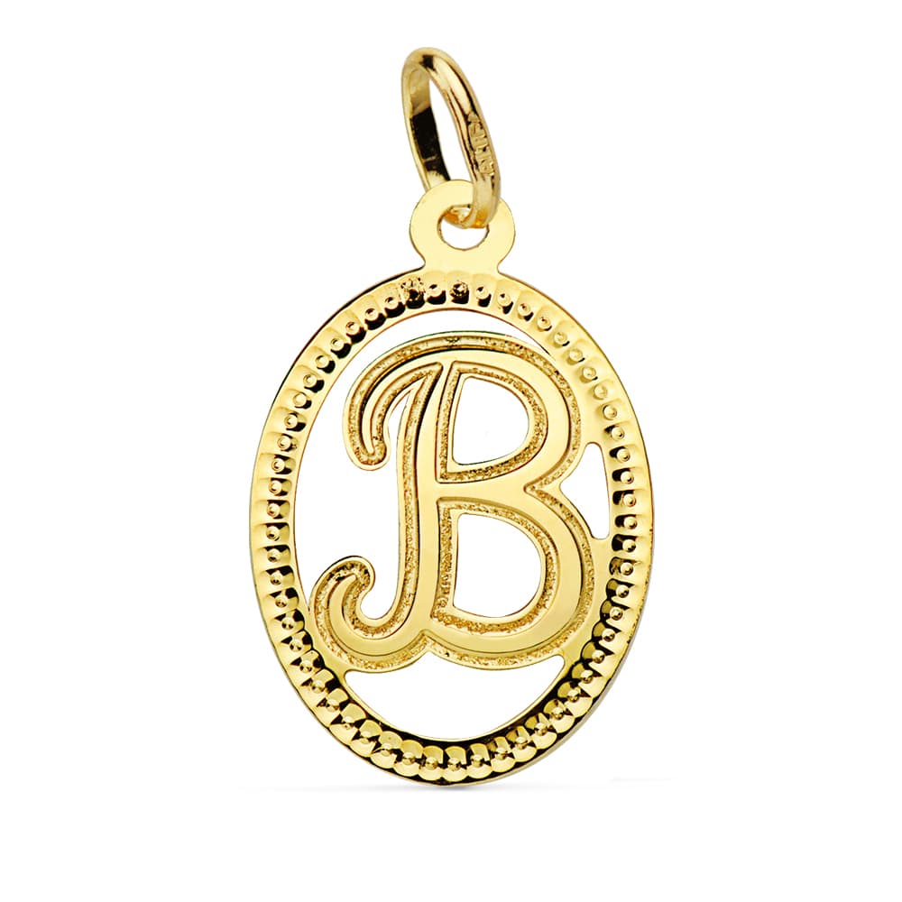 18K COLGANTE ORO AMARILLO INICIAL LETRA B 21X14 MM