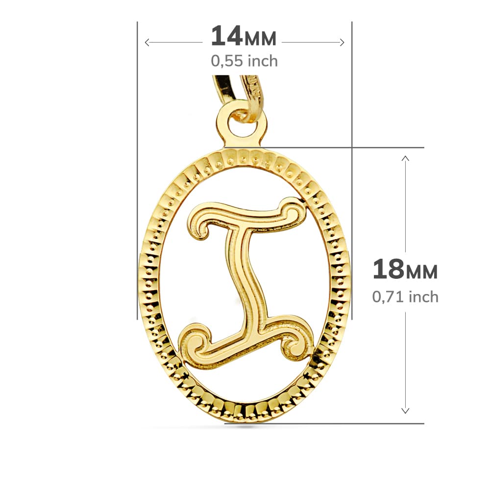 18K COLGANTE ORO AMARILLO INICIAL LETRA I 21X14 MM