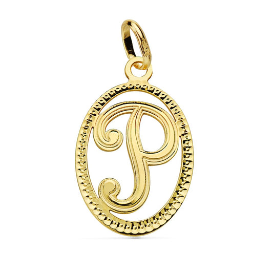 18K COLGANTE ORO AMARILLO INICIAL LETRA P 21X14 MM