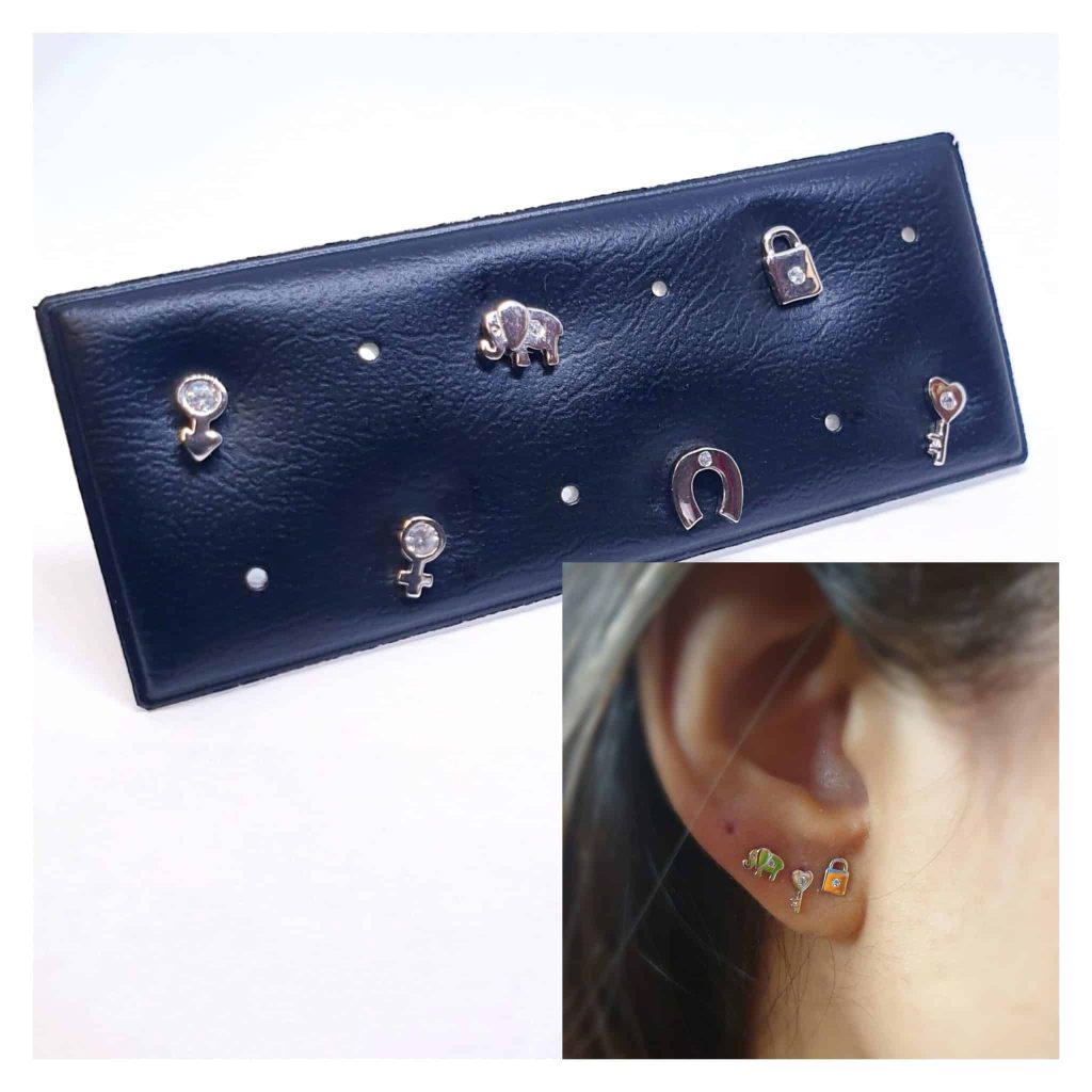 Pendientes mix suerte de plata de ley