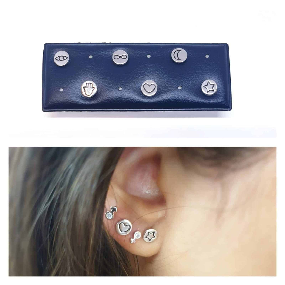 Pendientes simbologys de plata de ley - imagen adicional - Joyería Zafir