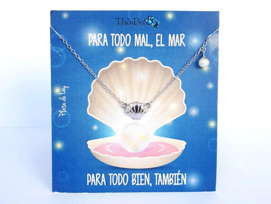 Collar madre perla de plata de ley