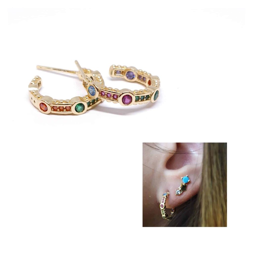 Pendiente luxe oro de 14 quilates