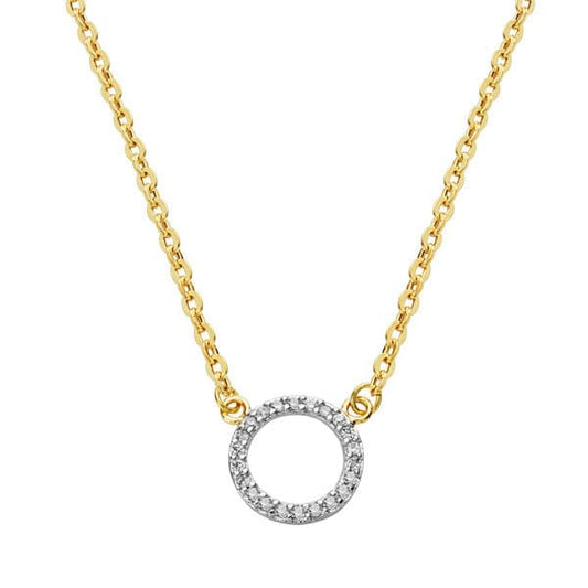 18K COLGANTE ORO BICOLOR CIRCULO CON CADENA 45CM