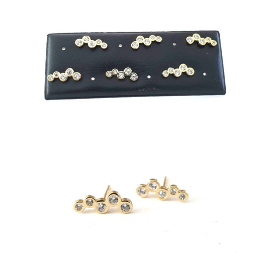 Pendientes burbujas oro de plata de ley