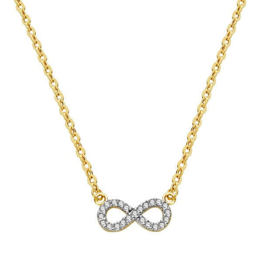 18K COLGANTE ORO BICOLOR INFINITO 12X5 MMCADENA 45CM C. AMOR