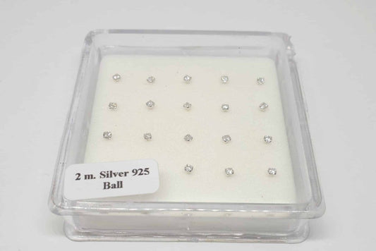 Pendiente brillo nariz de plata de ley