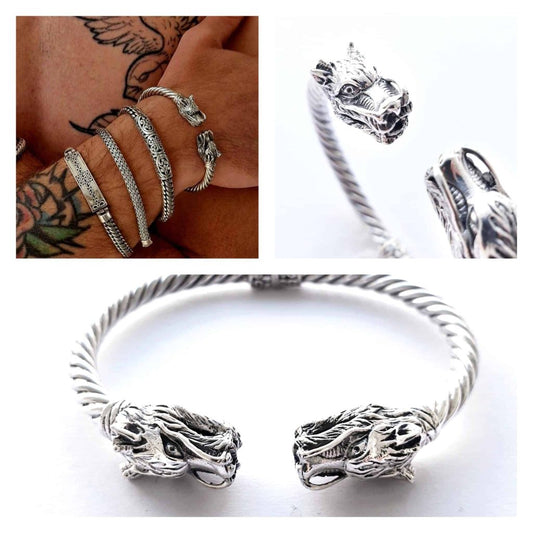 Pulsera hombre Dragons de plata de ley