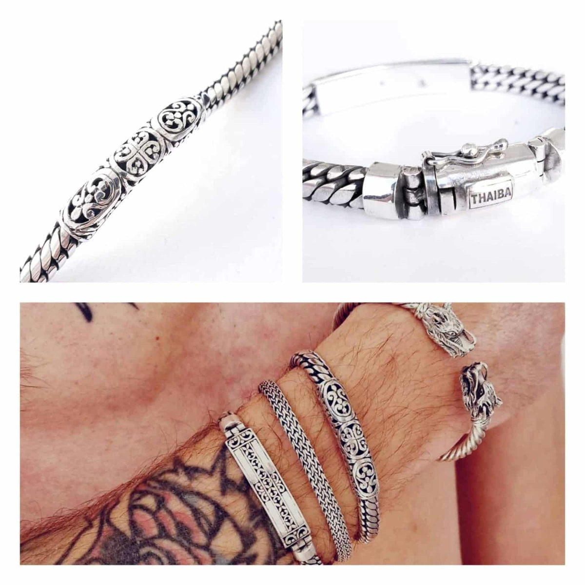 Pulsera hombre Eros 20cm de plata de ley - vista adicional