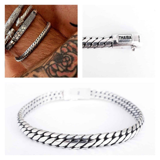 Pulsera hombre Neo 20cm de plata de ley