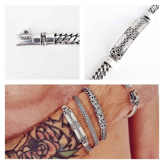 Pulsera hombre Zeus 20cm de plata de ley