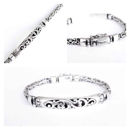Pulsera hombre Morfeo 20cm de plata de ley