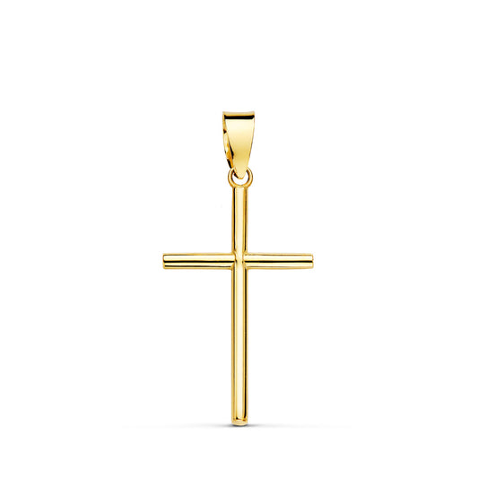 18K CRUZ ORO AMARILLO LISA TUBO 1.5 MM 21X13MM