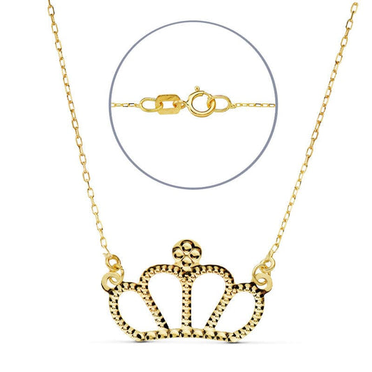 18K COLLAR ORO AMARILLO CORONA 12X8 MM 45CM