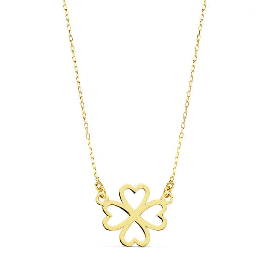 18K COLLAR ORO AMARILLO CORAZONES 12 MM 45CM