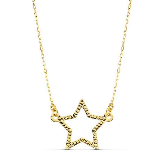18K COLLAR ORO AMARILLO ESTRELLA 14X11 MM 45CM