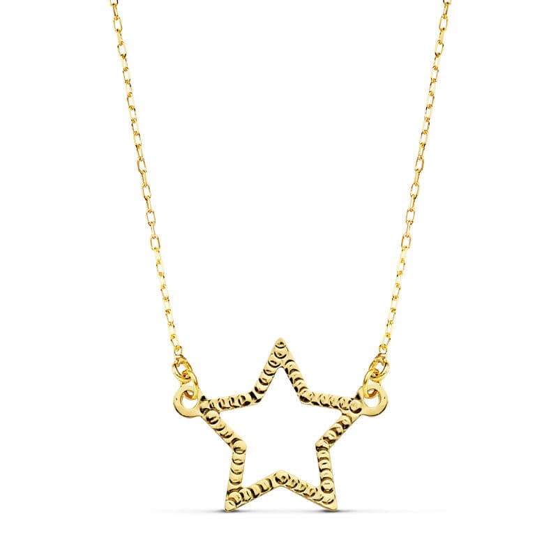 Collar Estrella 14 x 11 mm 45 cm de oro amarillo 18K