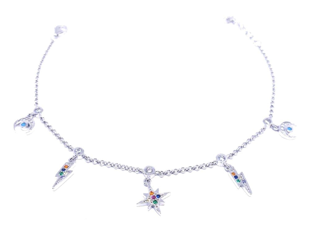 Pulsera charms night de plata de ley