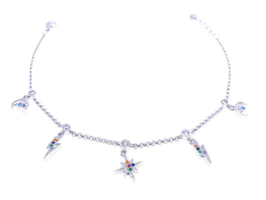 Pulsera charms night de plata de ley