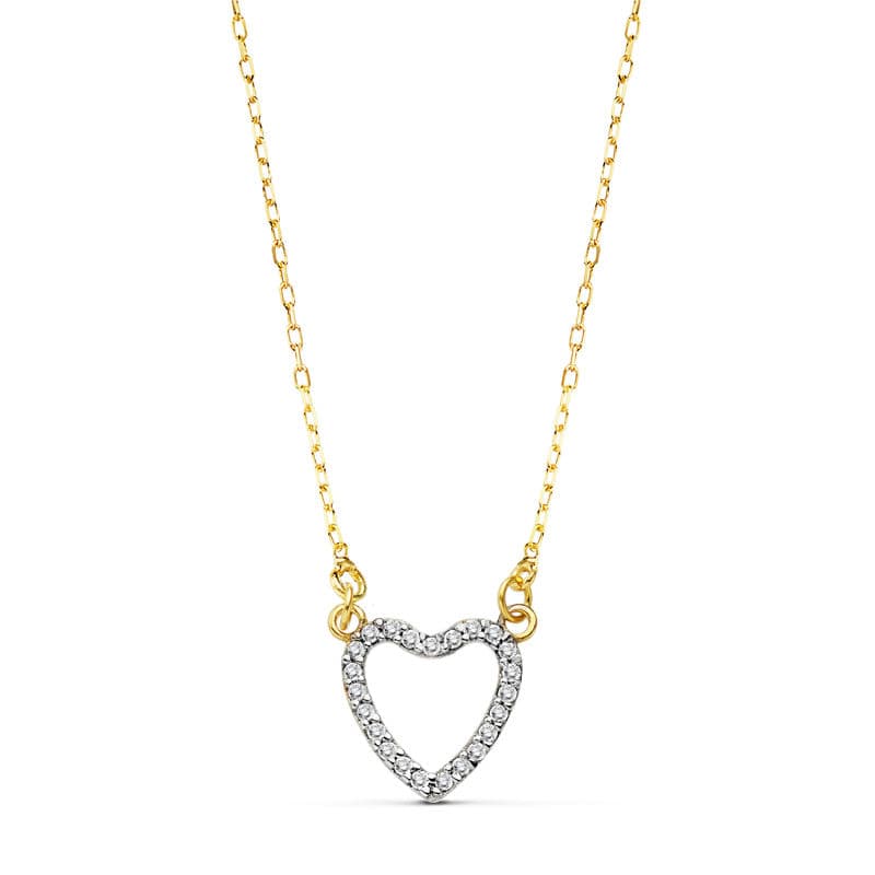 18K GARGANTILLA ORO AMARILLO CORAZON 10X10 MM 42CM