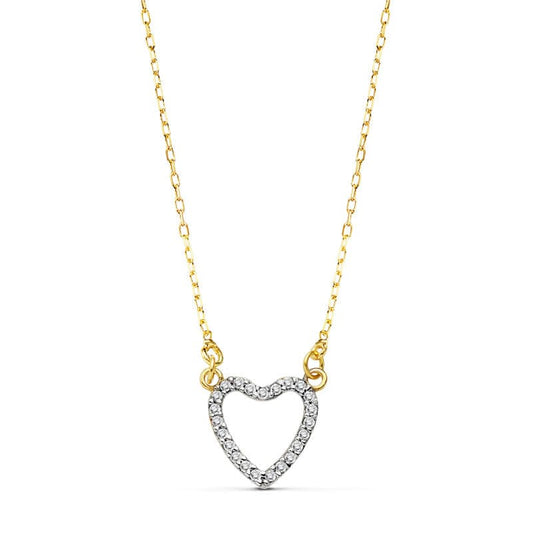 18K GARGANTILLA ORO AMARILLO CORAZON 10X10 MM 42CM