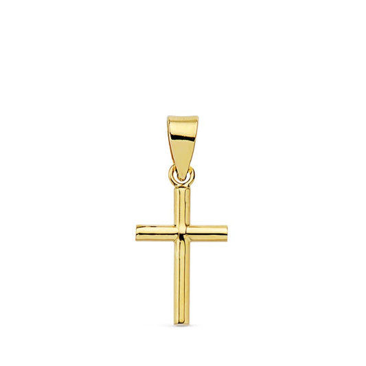 18K CRUZ ORO AMARILLO LISA 15X8X1.5 MM