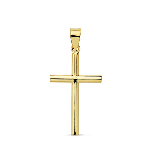 18K CRUZ ORO AMARILLO LISA 23X13X2 MM