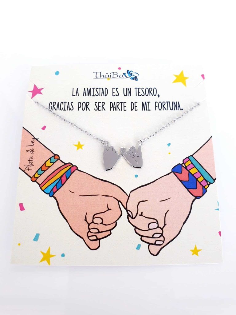 Collar meñiques amistad de plata de ley