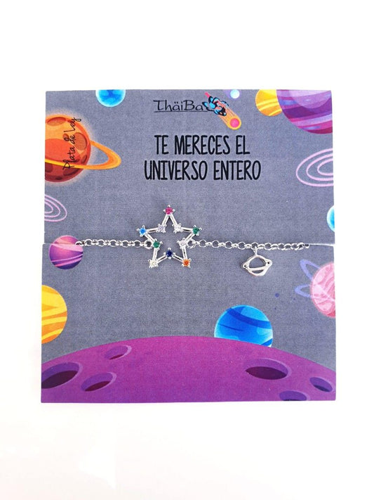 Pulsera estrella colores de plata de ley - Joyería Zafir
