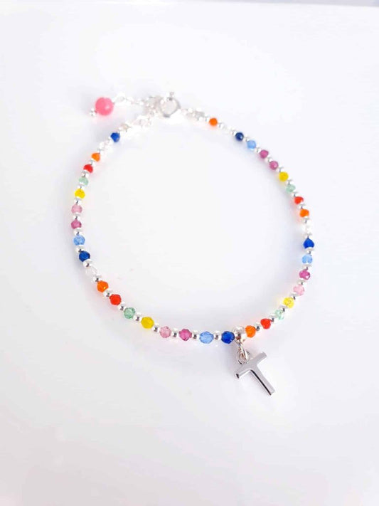 Pulsera inicial piedras » t « de plata de ley