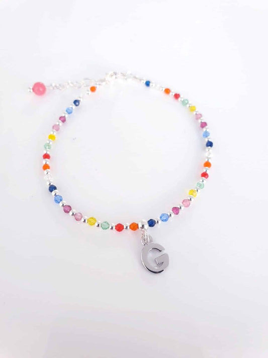 Pulsera piedras inicial » g « de plata de ley