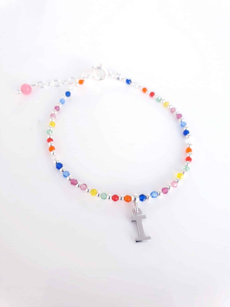 Pulsera piedras inicial » i « de plata de ley