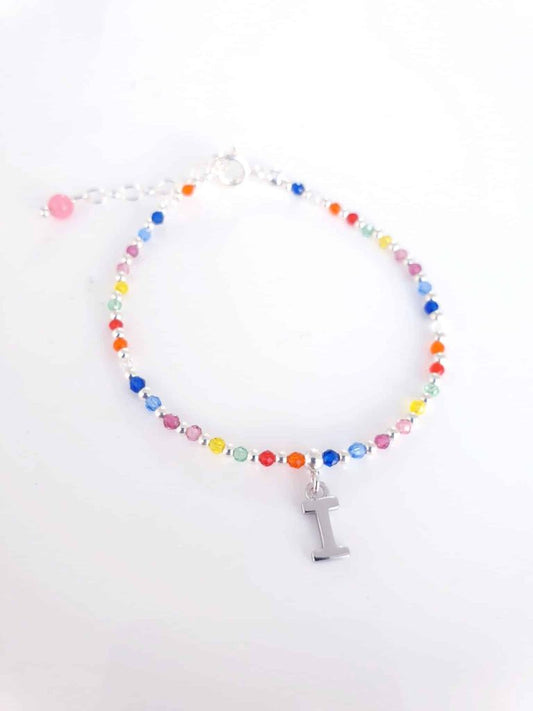 Pulsera piedras inicial » i « de plata de ley