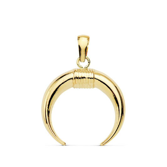 18K COLGANTE AMULETO ORO AMARILLO CUERNO 16X16 MM