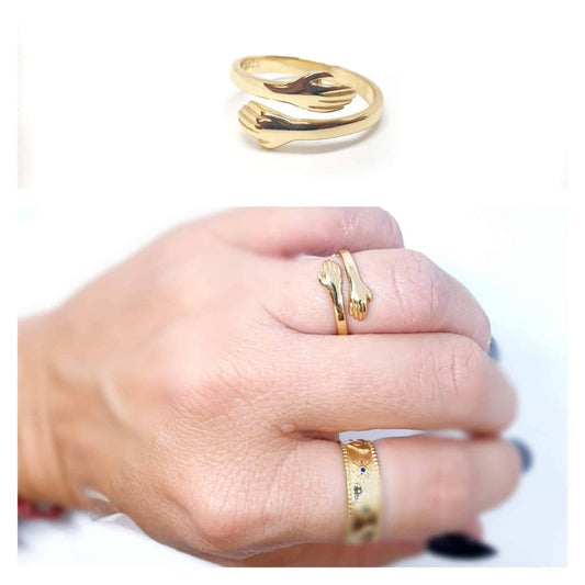 Anillo abrazo oro de 14 quilates