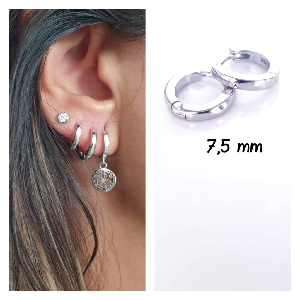 Pendientes basic aros XS de plata de ley