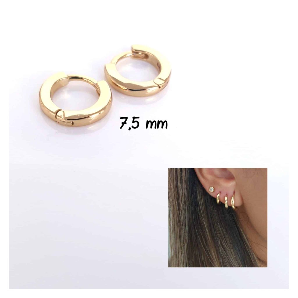 Pendientes basic oro XS de plata de ley