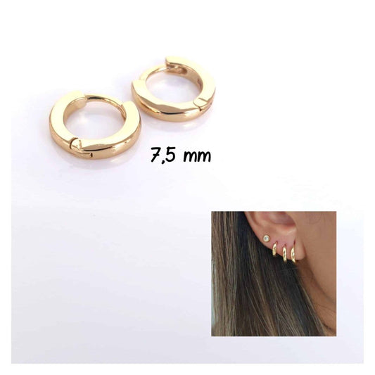 Pendientes basic oro XS de plata de ley