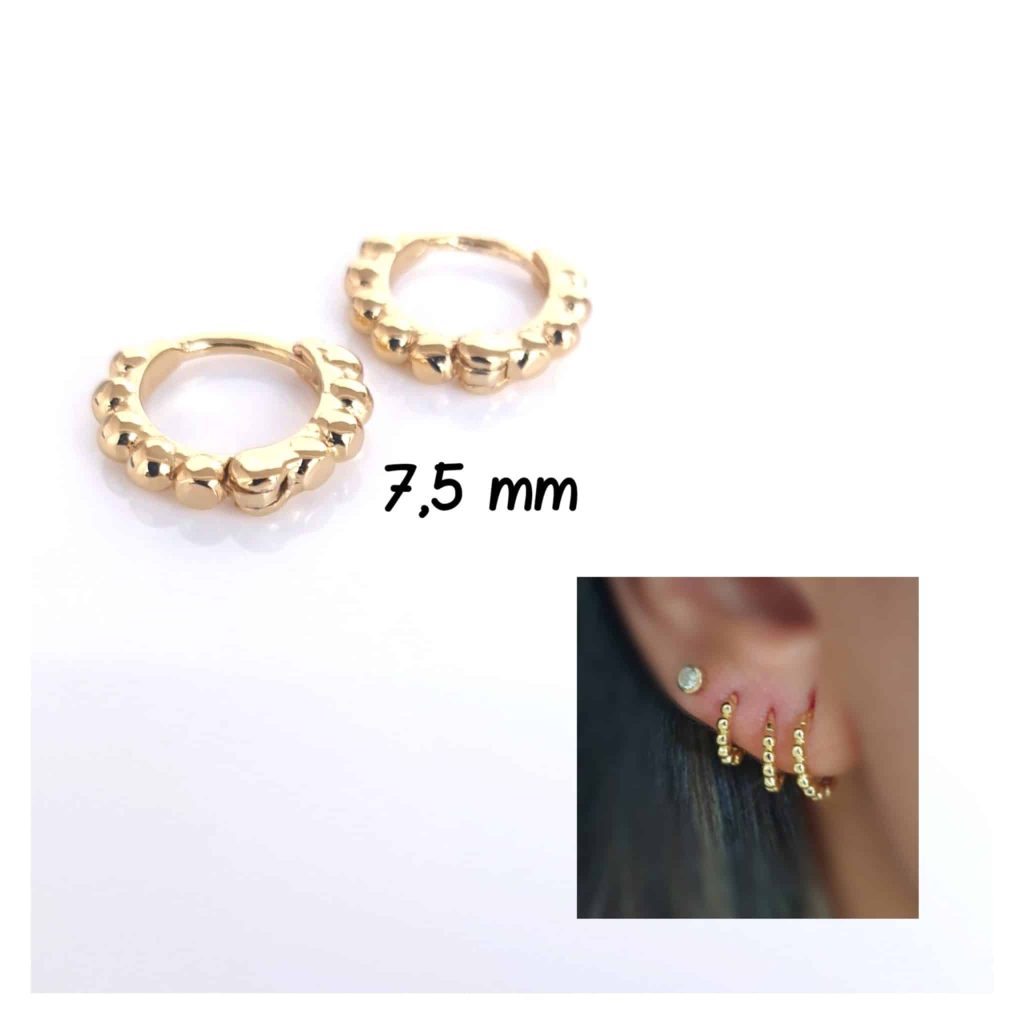 Pendientes basic bolitas oro XS de 14 quilates