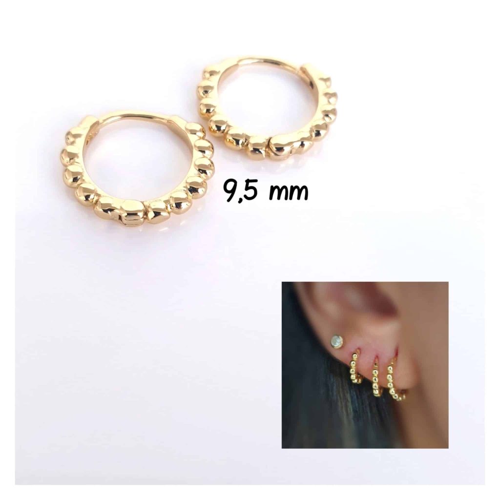 Pendientes basic oro bolitas M de 14 quilates