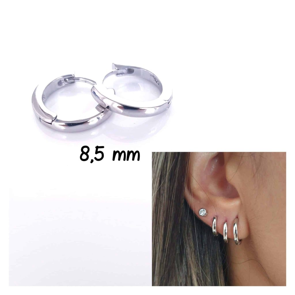 Pendientes basic aros S de plata de ley